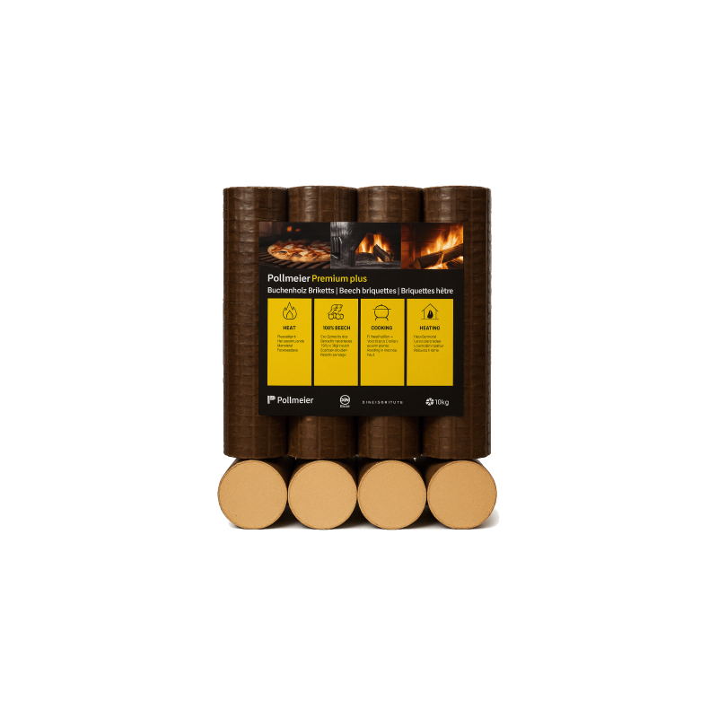 Briquettes de bois compressé 100% hêtre — 96 sacs de 10kg (960kg), Cocoflamme