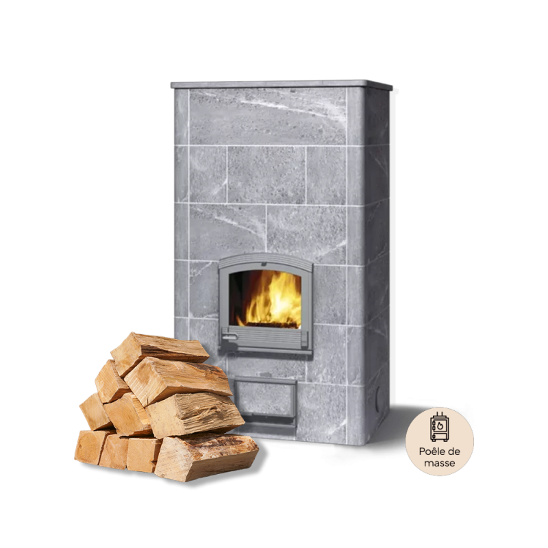 Bois de chauffage 33cm spécial poêle de masse — sec séchoir résineux/feuillus, Cocoflamme Intense