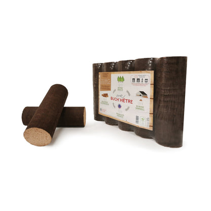 Bûches de bois densifié 100% hêtre — palette 1040kg, Cocoflamme