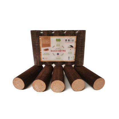 Bûches de bois densifié 100% hêtre — palette 1040kg, Cocoflamme