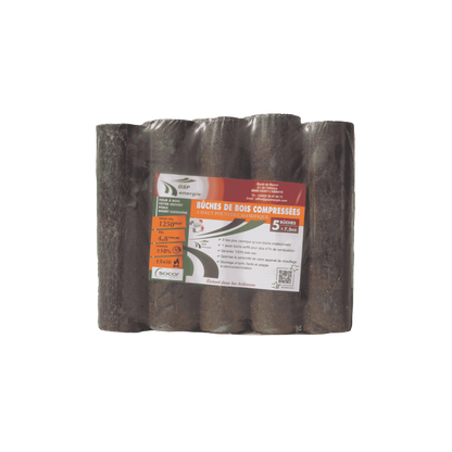 Bûches de bois compressé longue durée — palette 1008kg, Cocoflamme