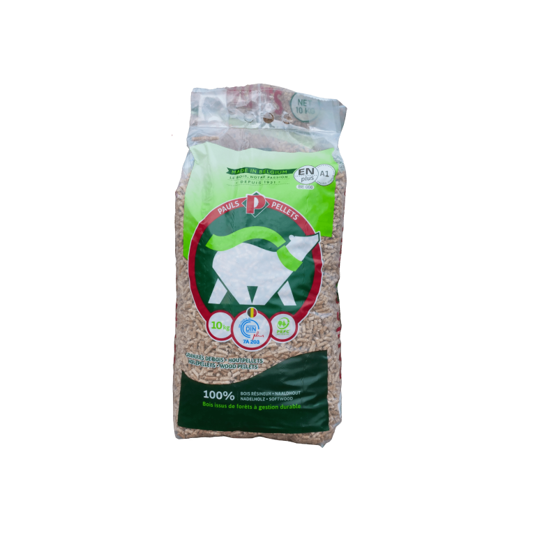 Granulés de bois certifiés DIN+ — 104 sacs de 10kg, PAULS Pellets chez Cocoflamme